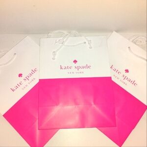 Kate Spade Pink and White Gift Bags